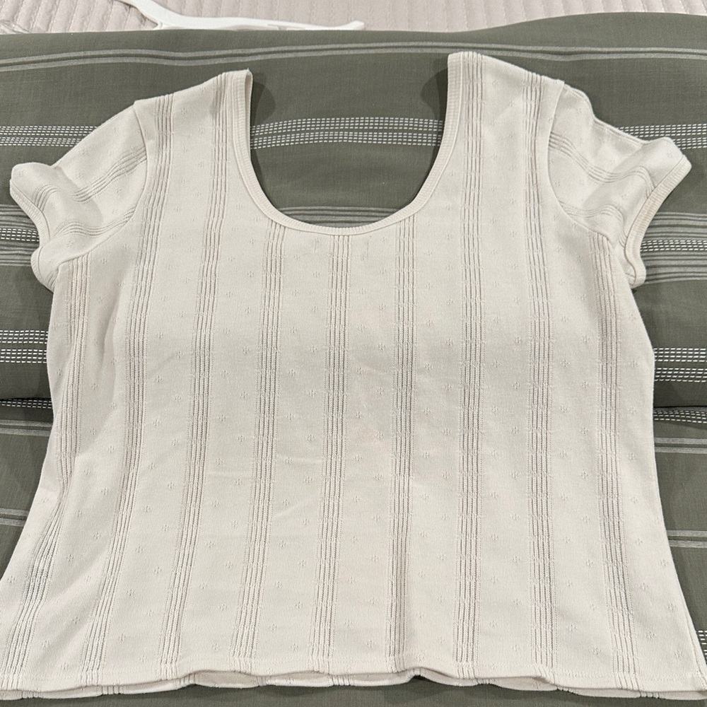 Madewell Cream Scoop Neck Short Sleeve Tee - Picture 4 of 4